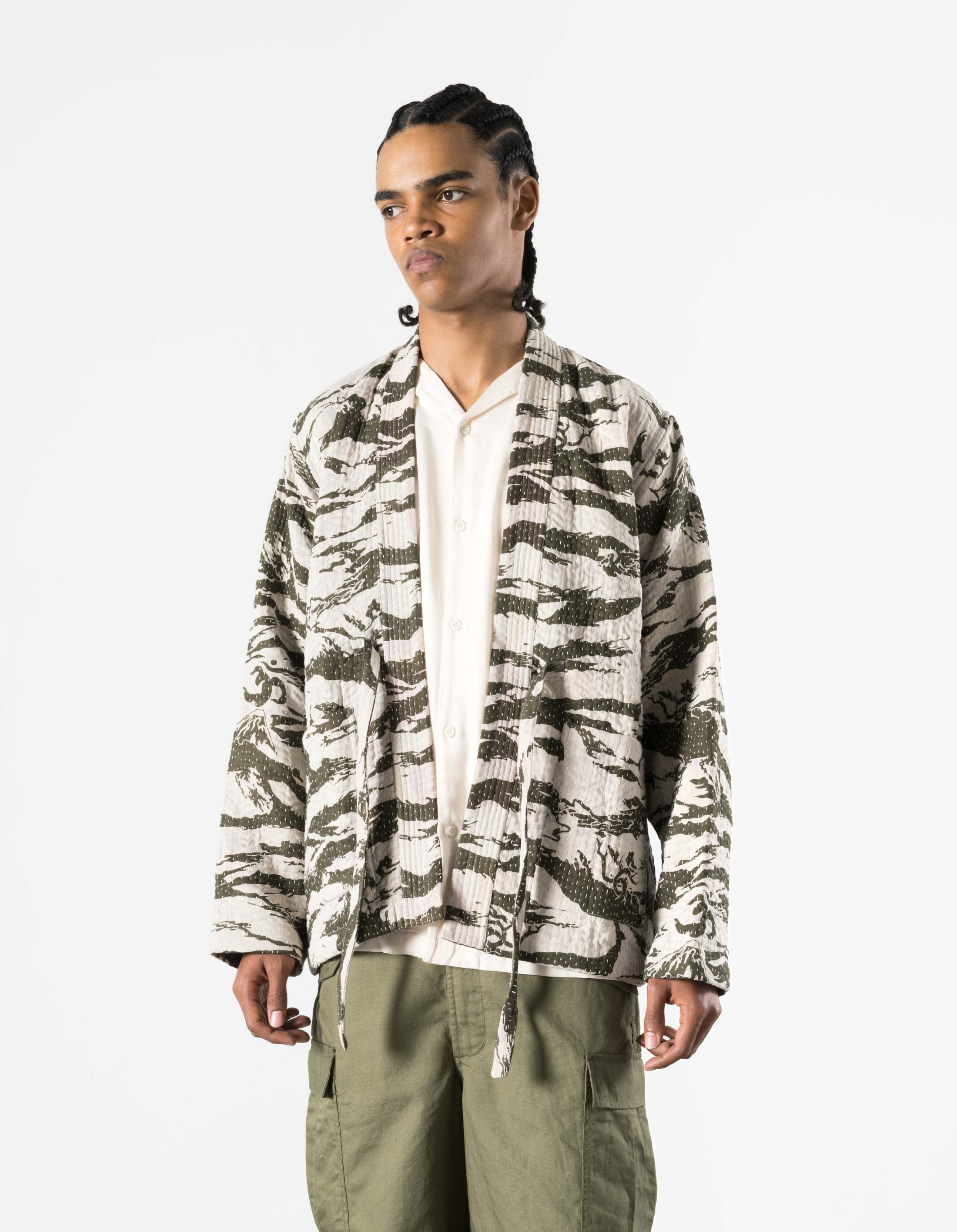 7333 Tigerstripe Kimono Ecru/Olive – Maharishi