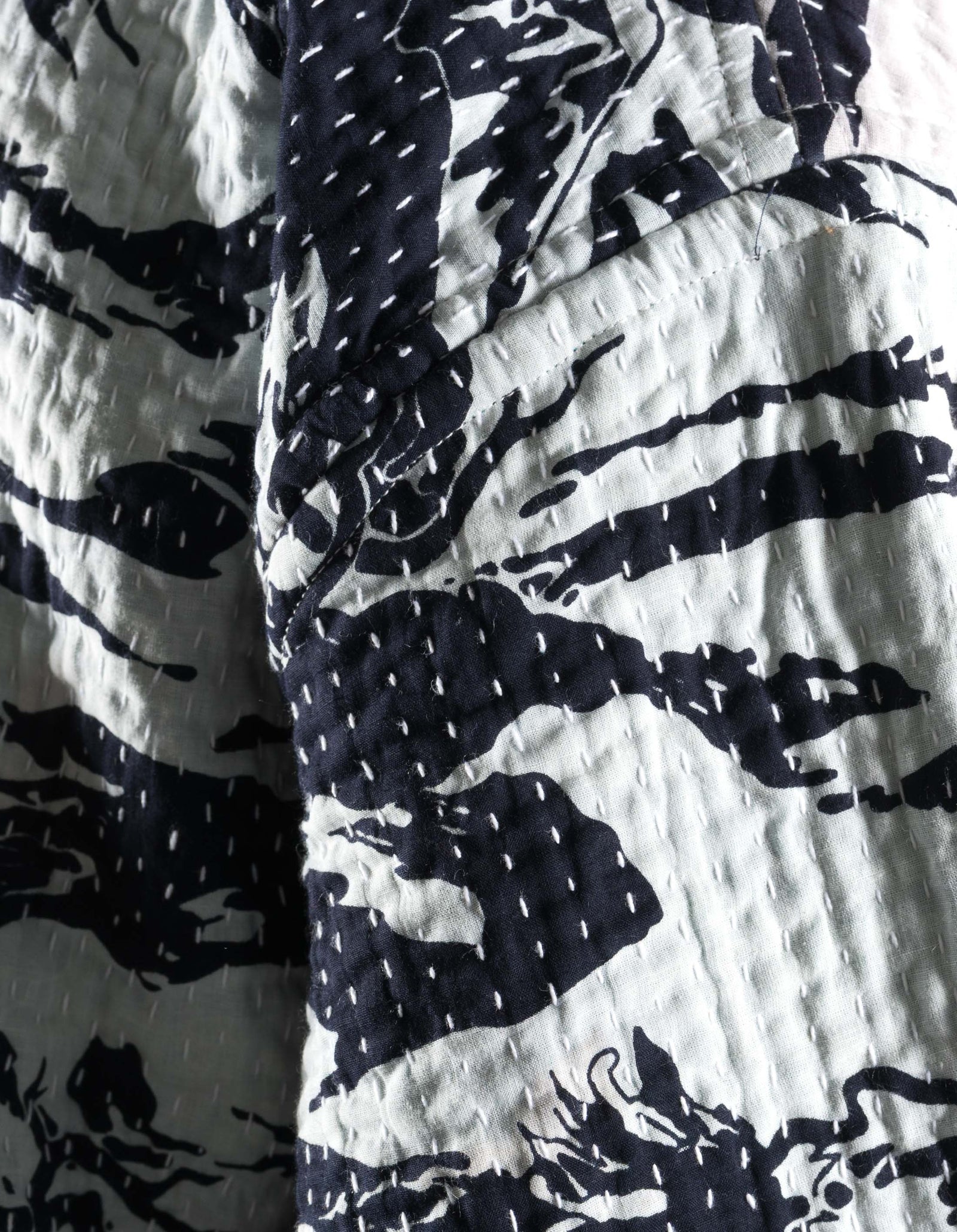 7333 Tigerstripe Kimono Navy/Ecru