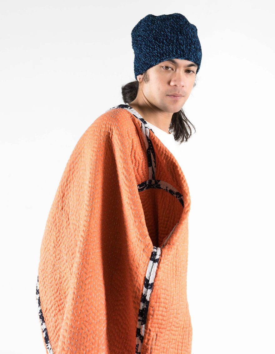 7333 Tigerstripe Kimono Navy/Ecru