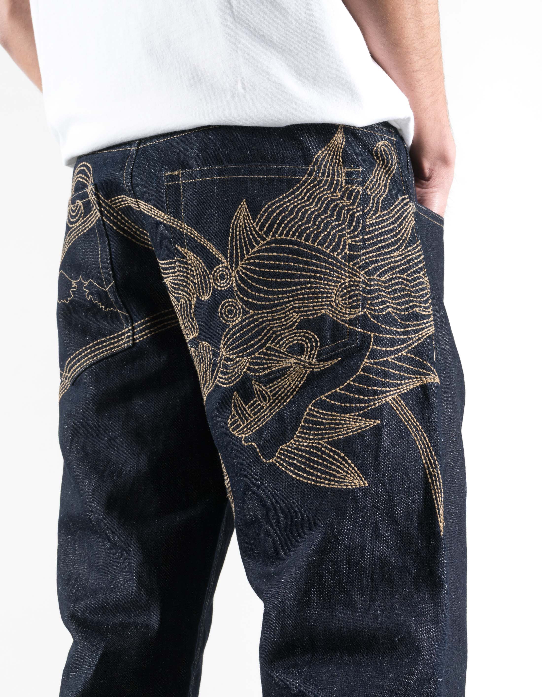 6060 Dragon Hemp Denim Jeans Indigo – Maharishi