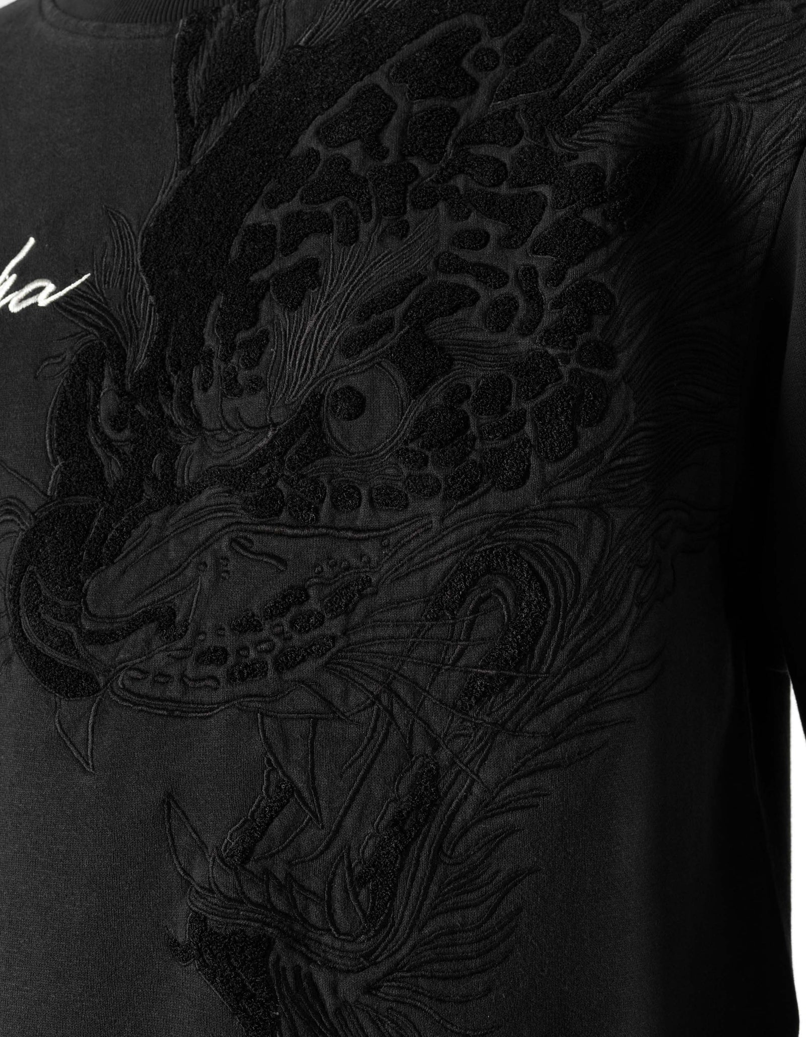 7338 Chimera Panther Crew Sweat Black