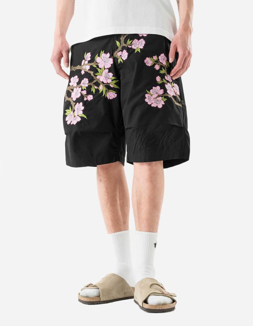 7353 Sakura Serenity Loose Snoshorts Black