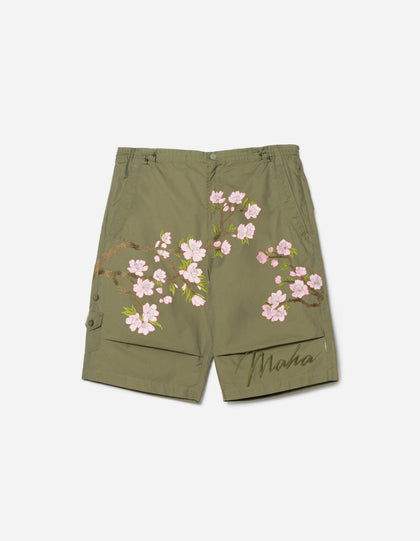 7353 Sakura Serenity Loose Snoshorts Olive OG-107F