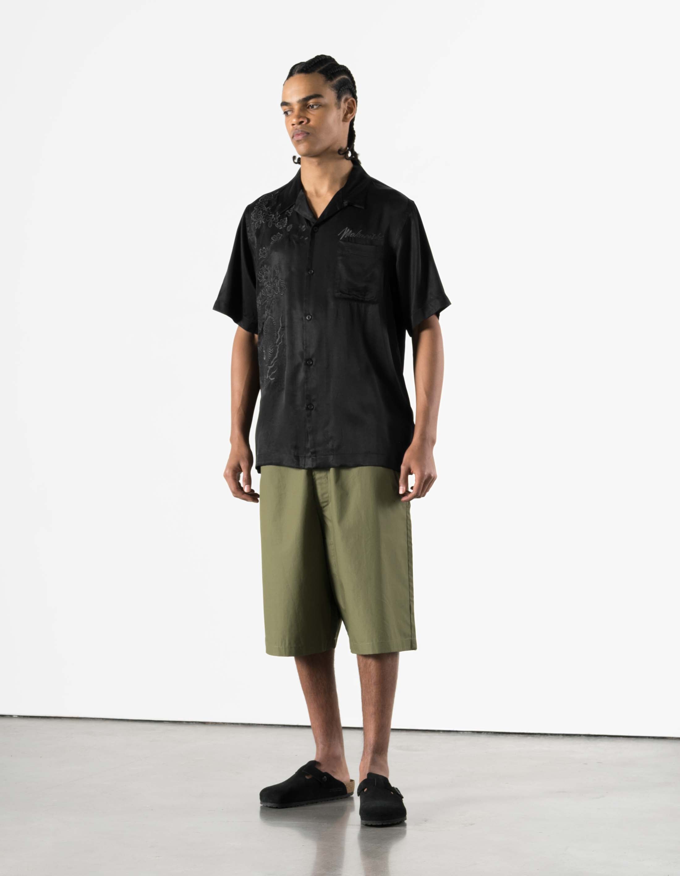 7364 Sakura Dragon Camp Collar Shirt Black – Maharishi