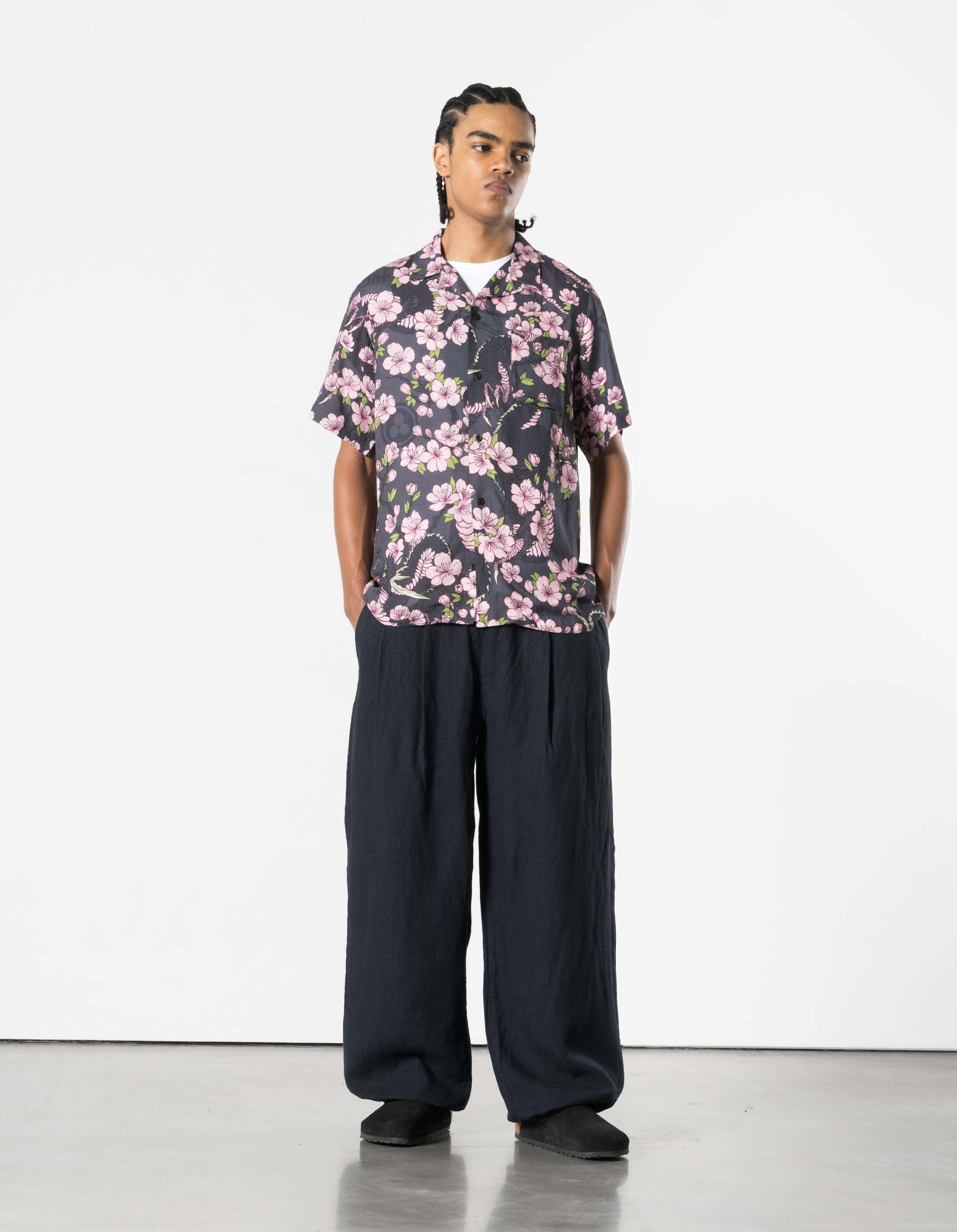 7359 Sakura Camp Collar Shirt Navy – Maharishi