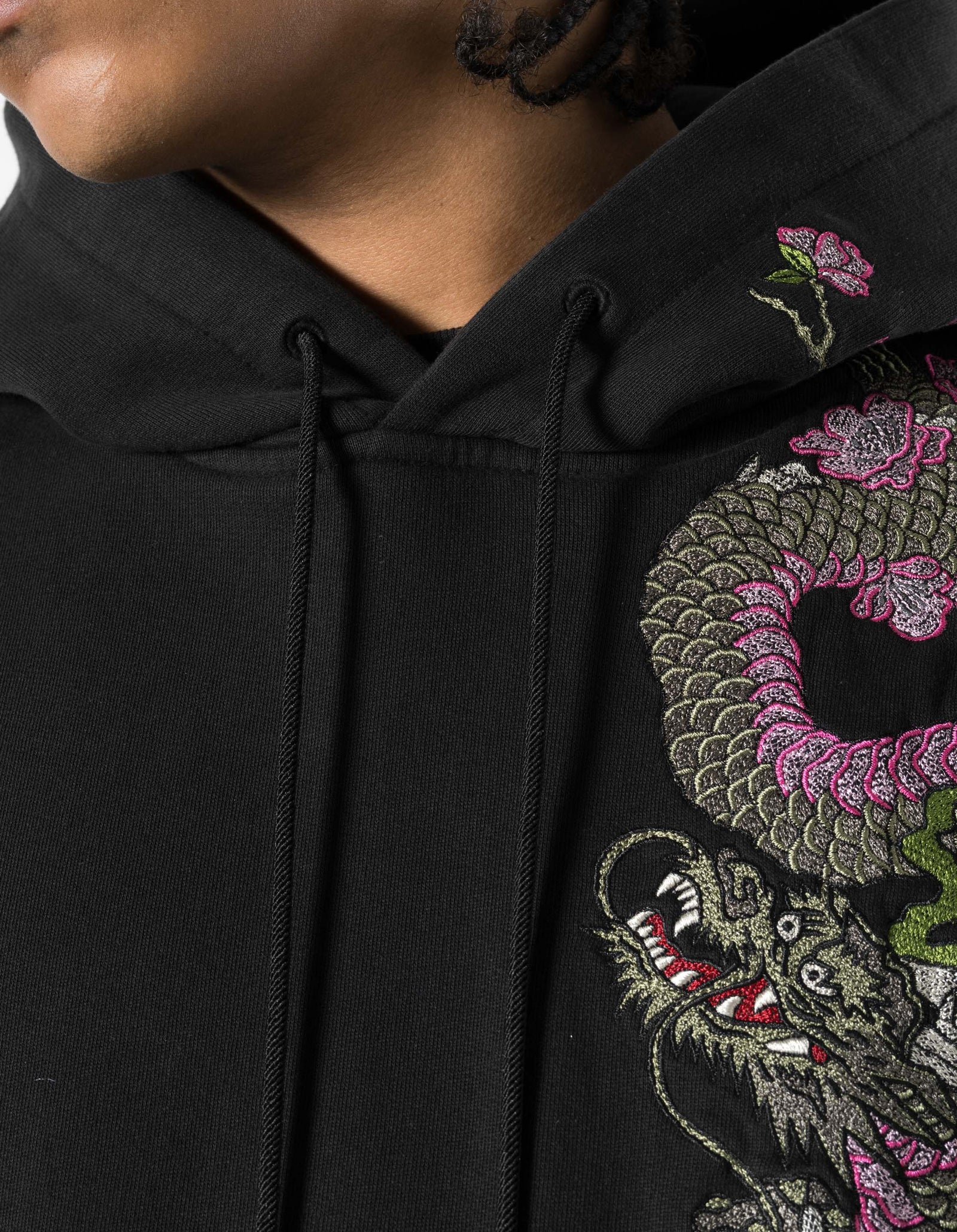 7362 Sakura Tugihagi Hooded Sweat Black