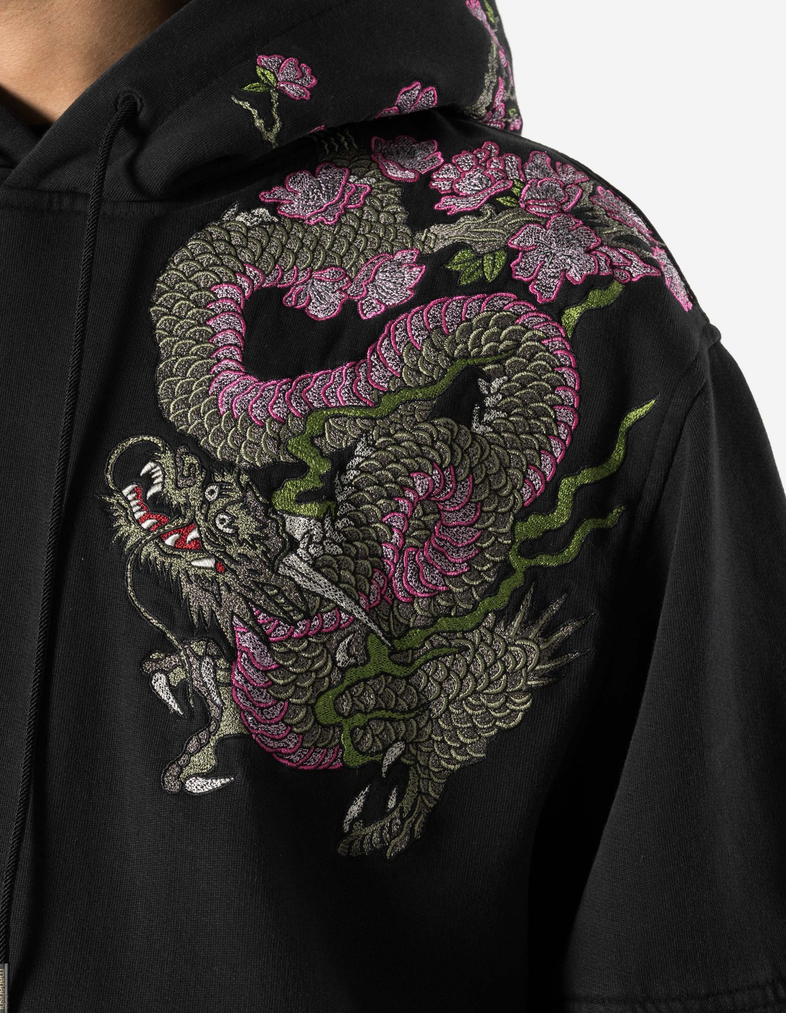 7362 Sakura Tugihagi Hooded Sweat Black