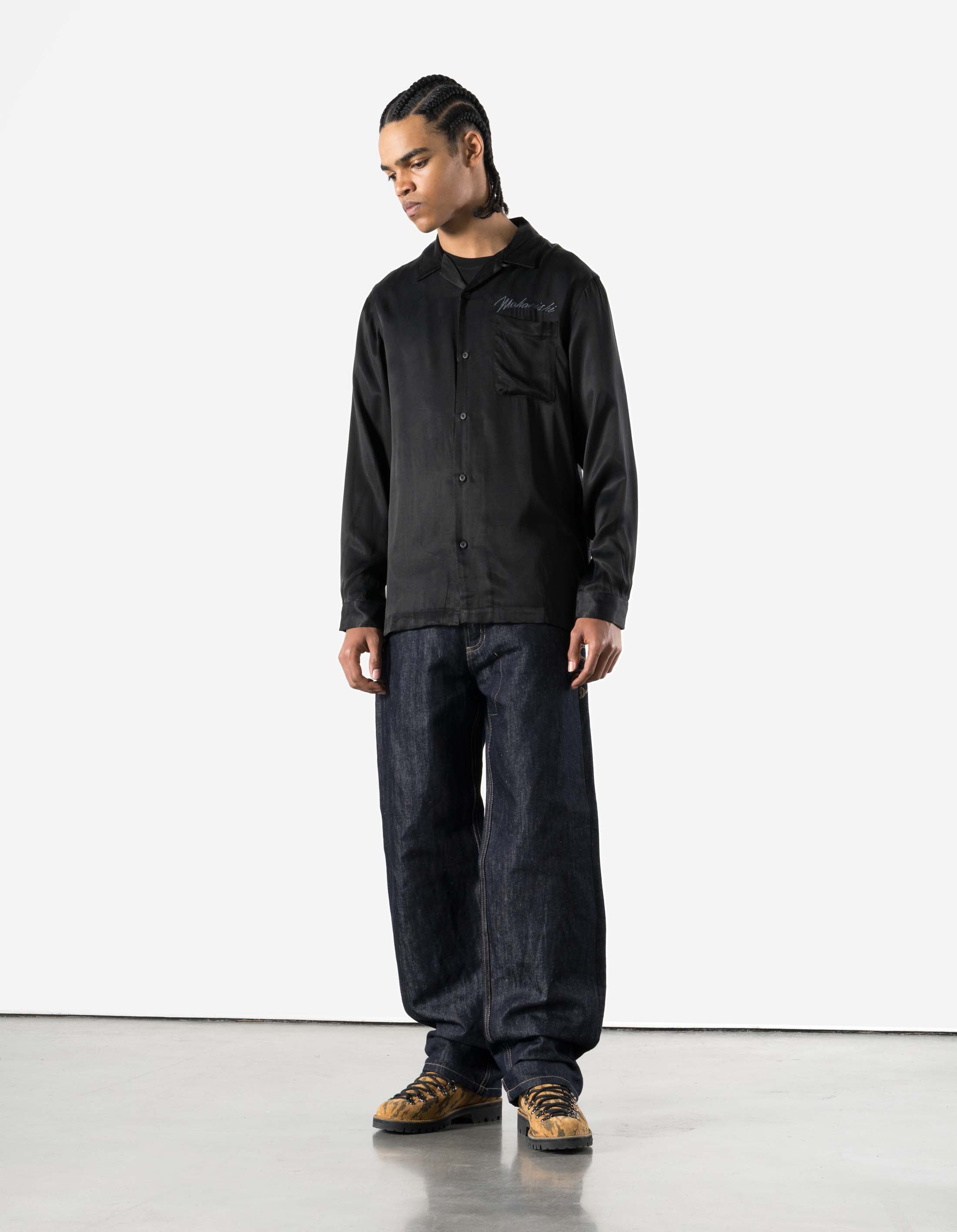 7365 Ascending Dragon Cupro Shirt Black – Maharishi