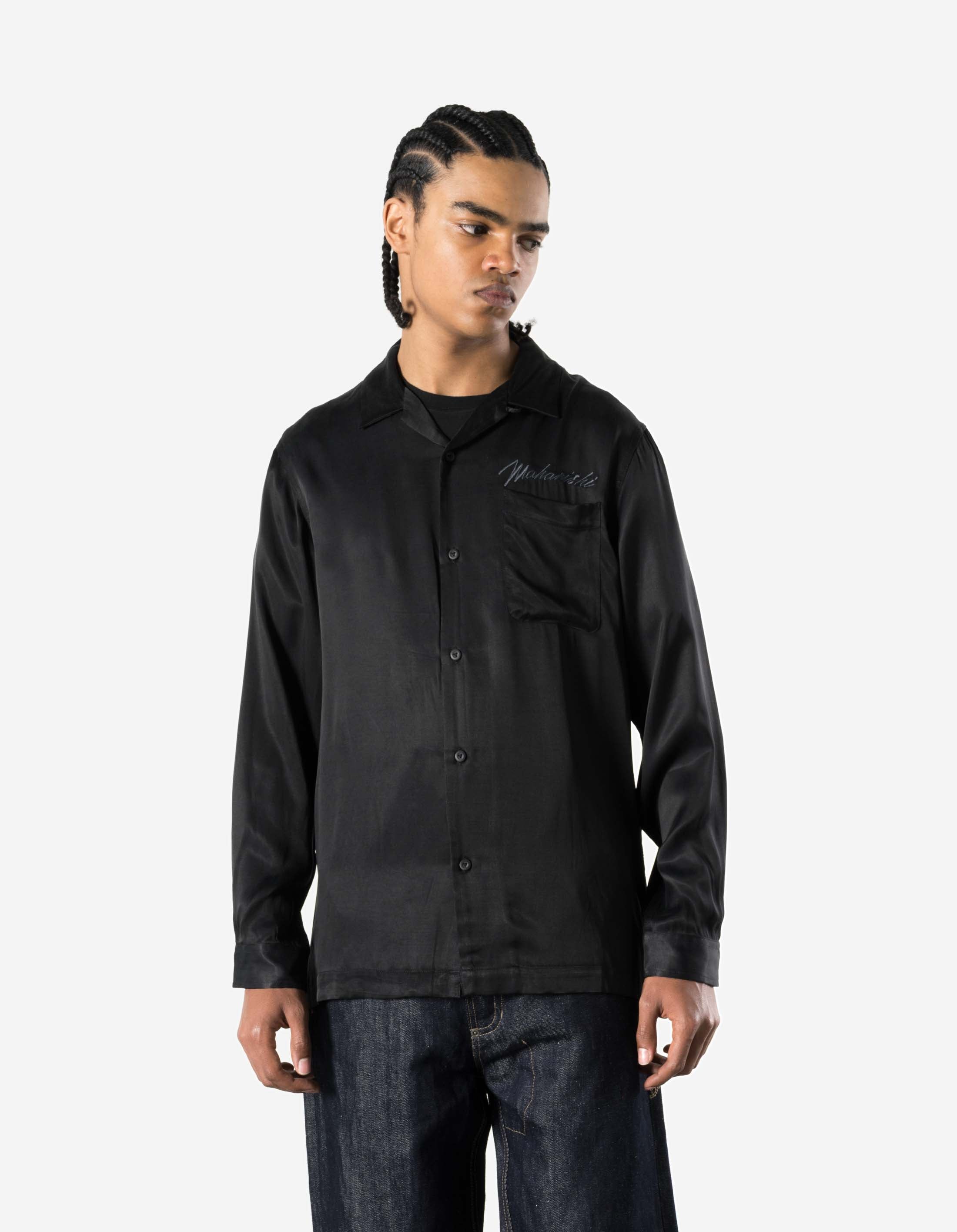 7365 Ascending Dragon Cupro Shirt Black – Maharishi