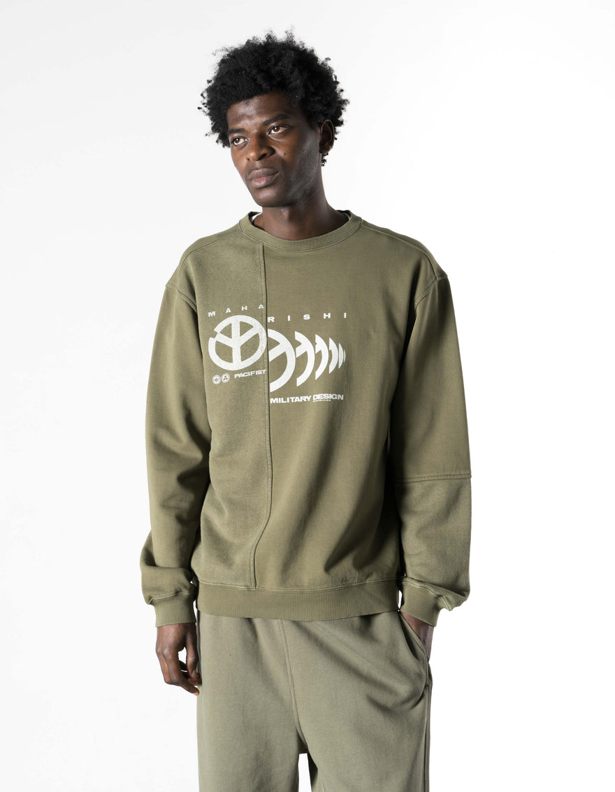 7366 Maha Peace Rally Crew Sweat Olive OG-107F