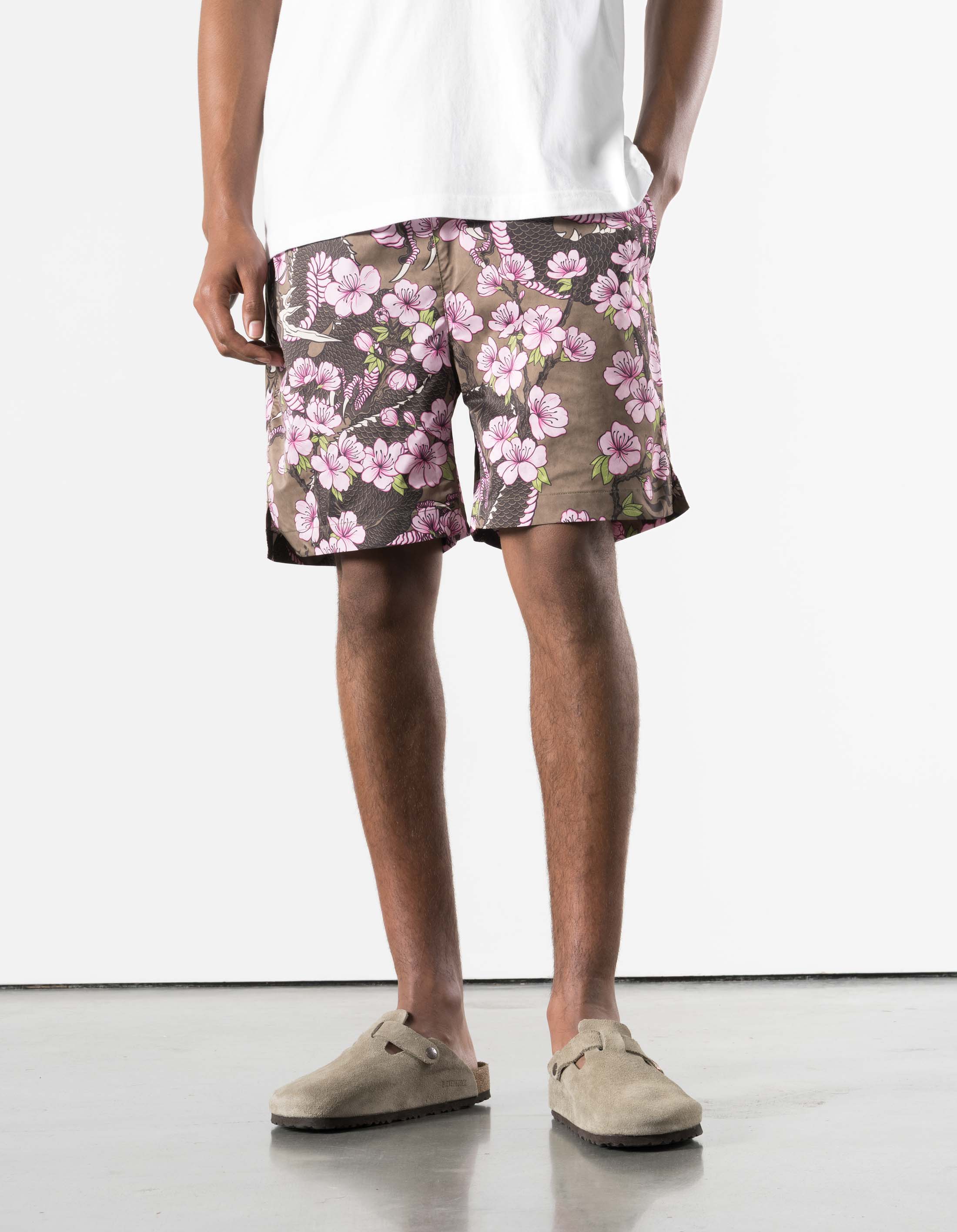 7379 Sakura Serenity Swim Shorts Olive – Maharishi