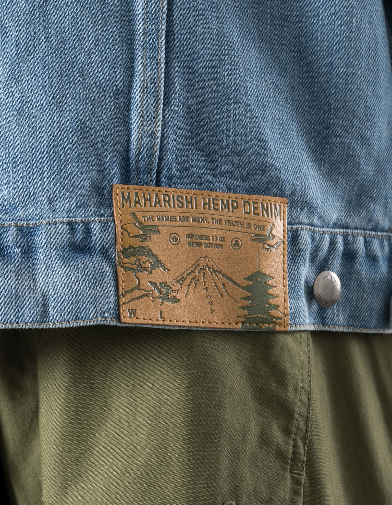 7384 L2-B Hemp Denim Trucker Kimono Washed Indigo