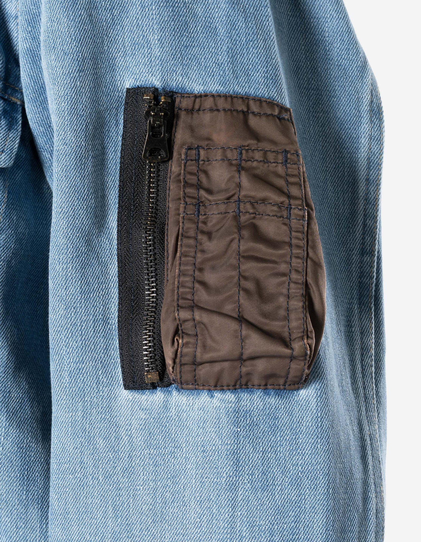 7384 L2-B Hemp Denim Trucker Kimono Washed Indigo