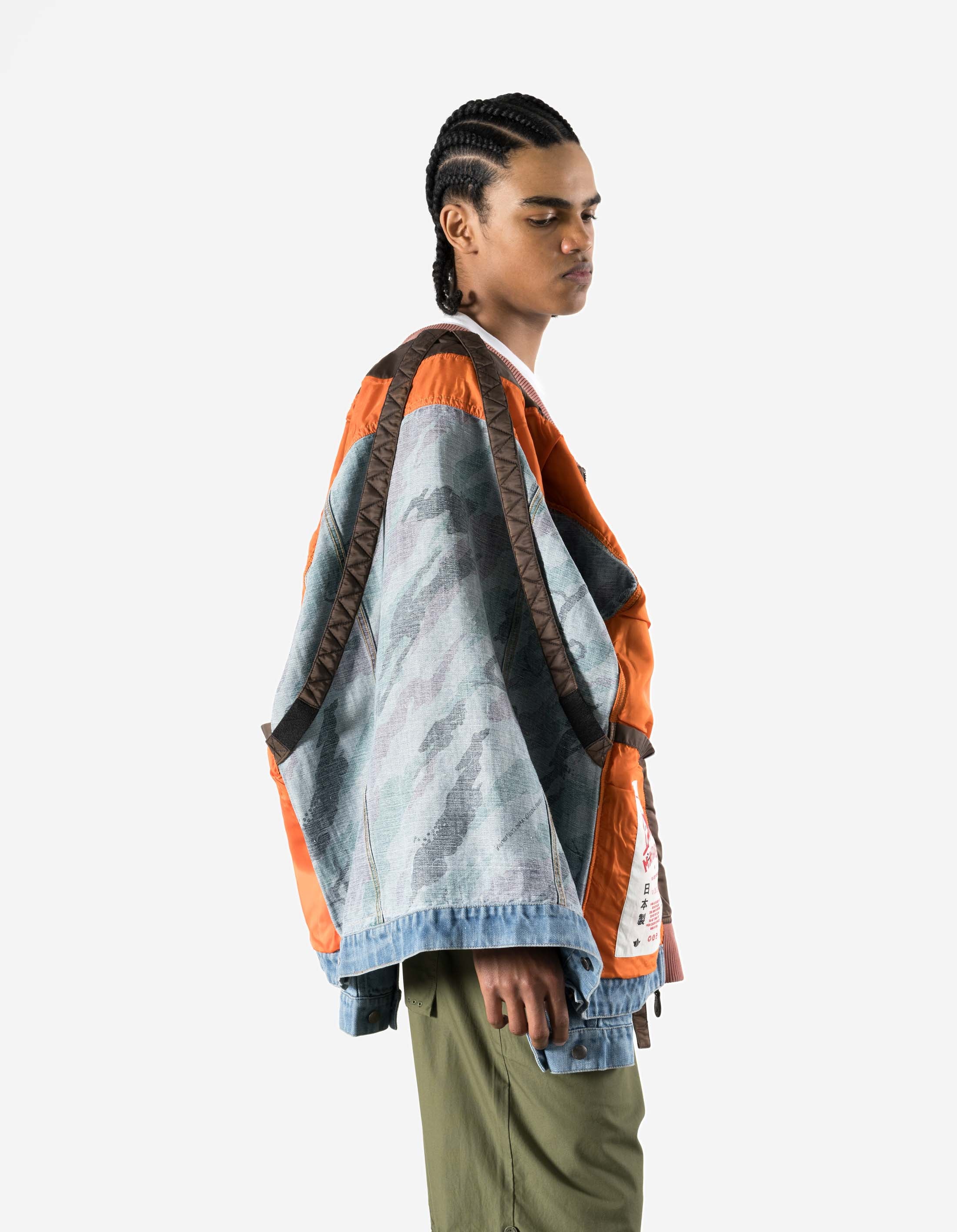 7384 L2-B Hemp Denim Trucker Kimono Washed Indigo – Maharishi