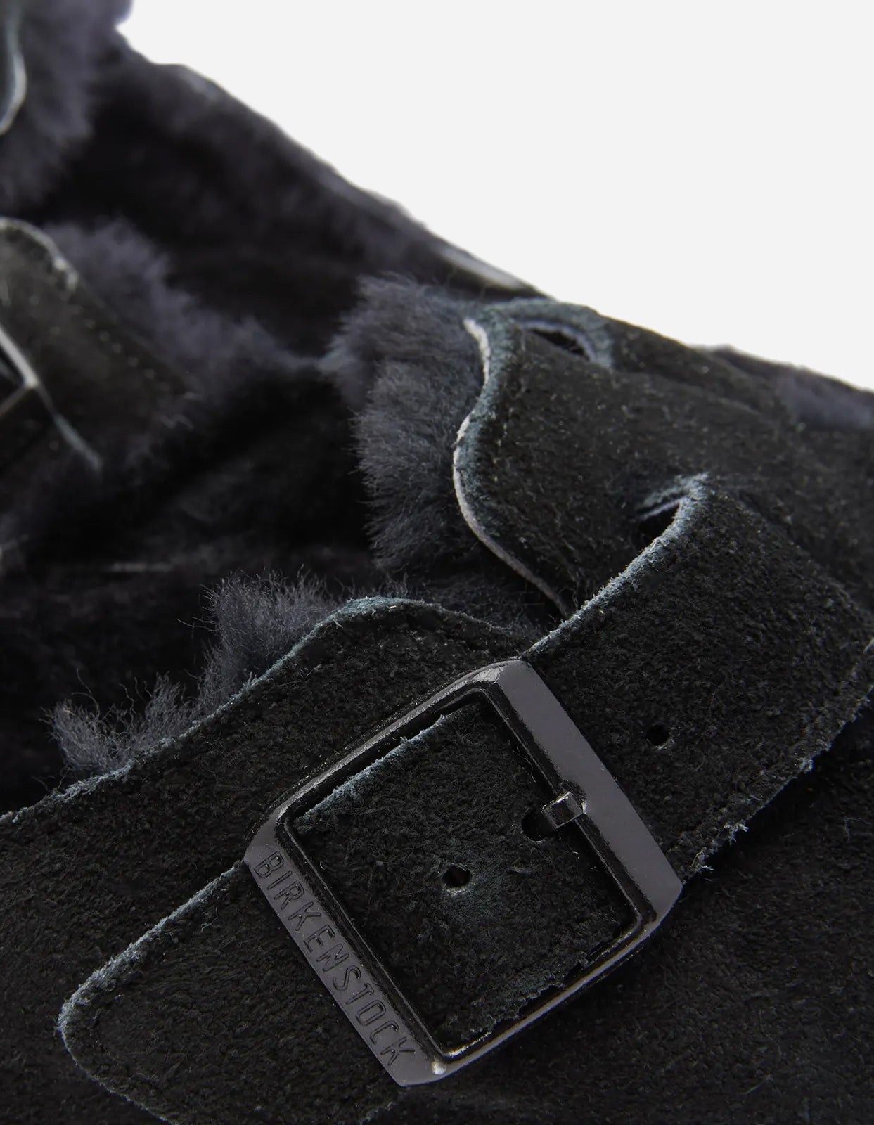 Birkenstock Boston Suede Leather Fur Black