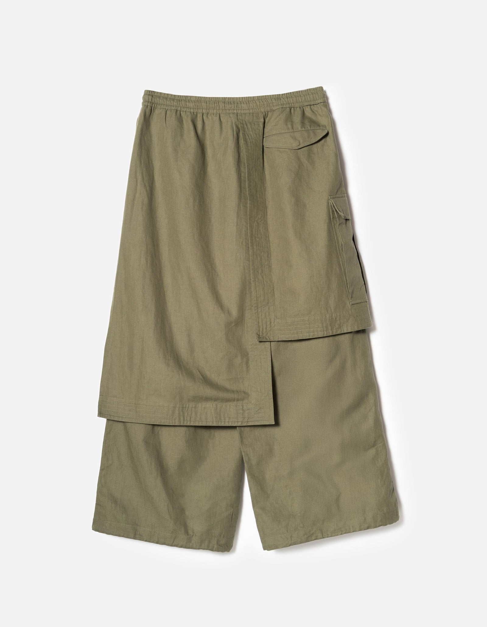 4588 Asym Cargo Hakama Pants Olive OG-107F