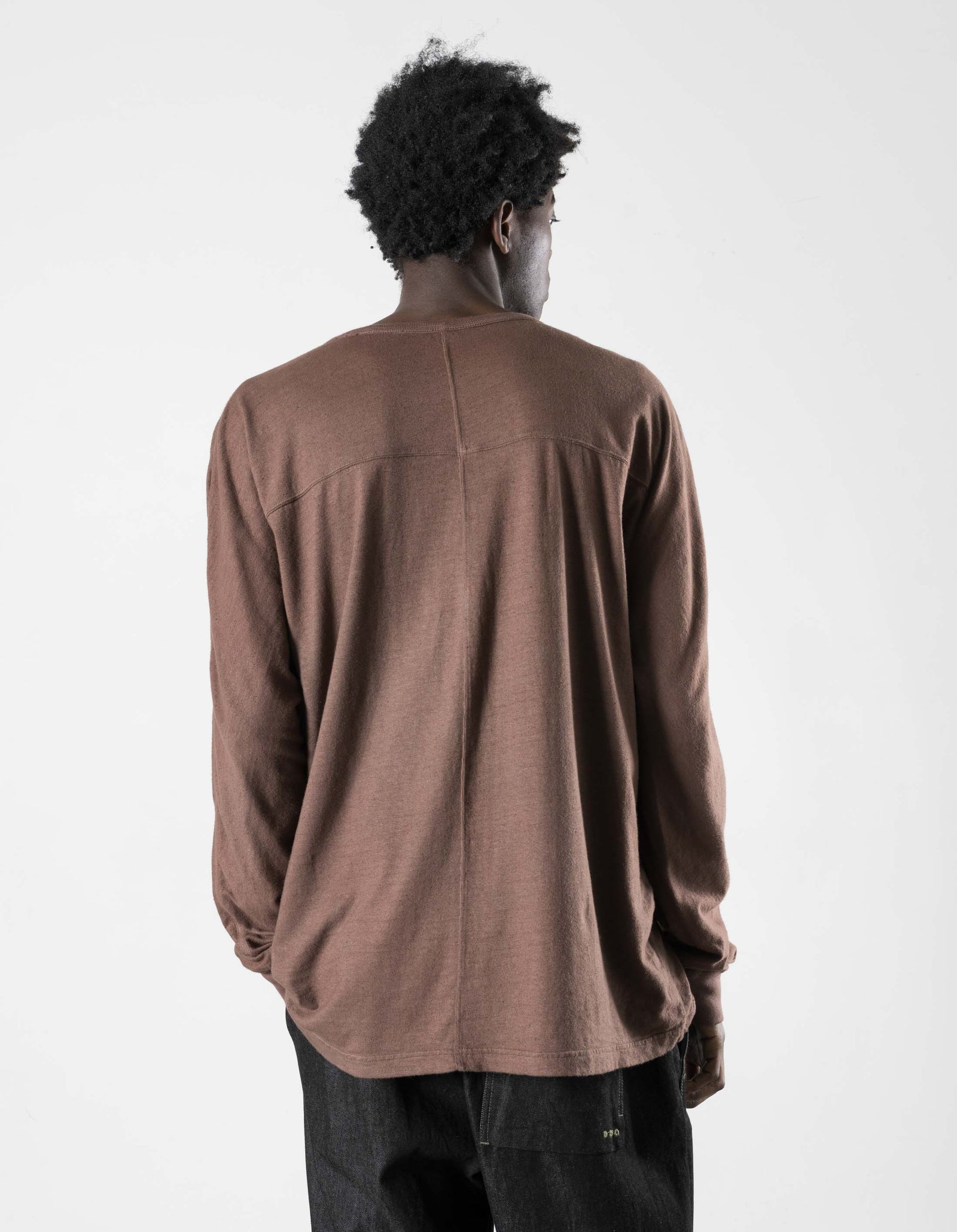 5245 Hemp Cross Loose L/S T-Shirt Earth Brown