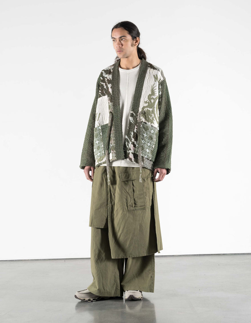 7277 Maha Dry Goods Kimono Ecru/Olive