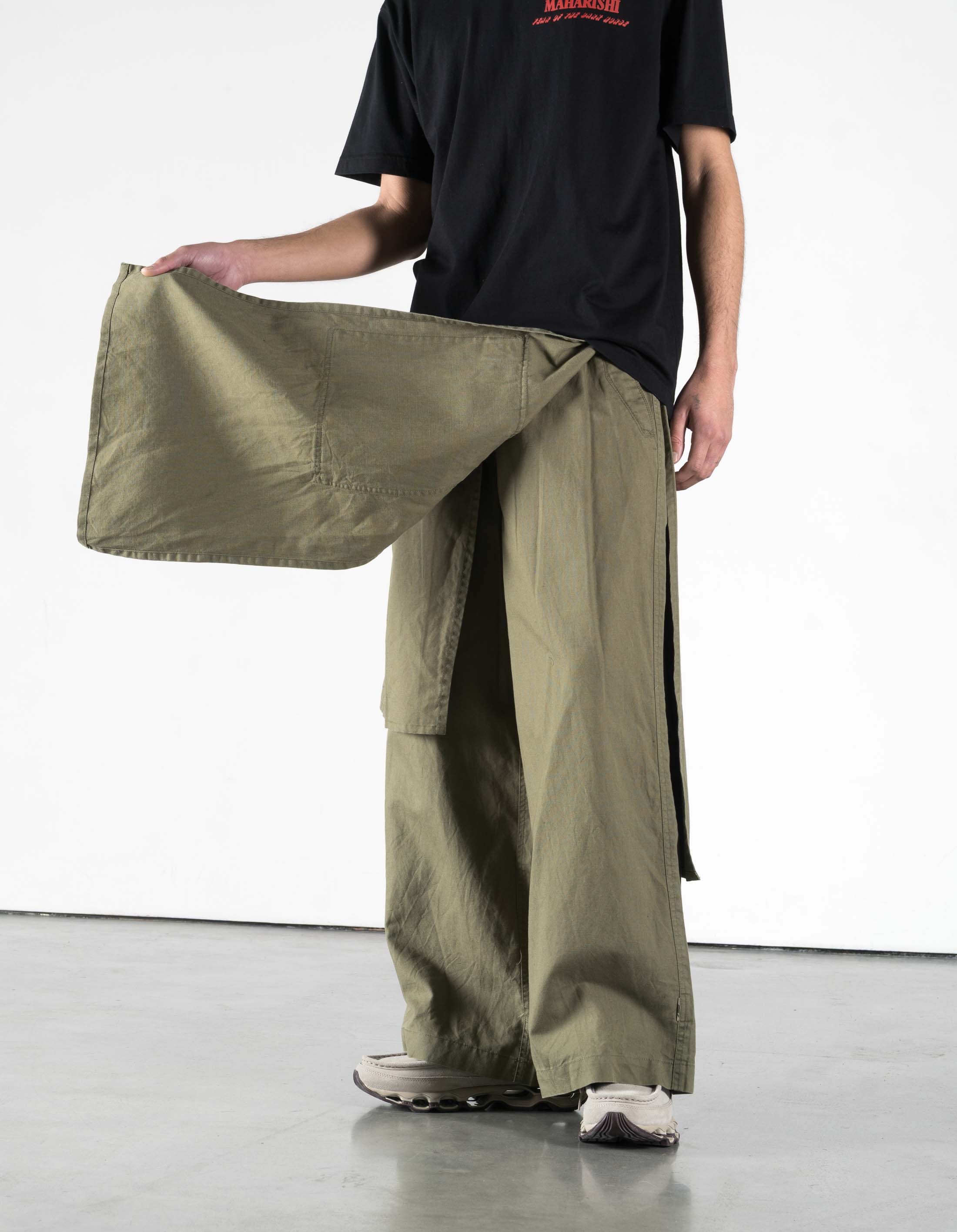 パンツ acuod by chanu Hakama Pants 7398 WR Asym Cargo Hakama Pants Olive OG-107F – Maharishi