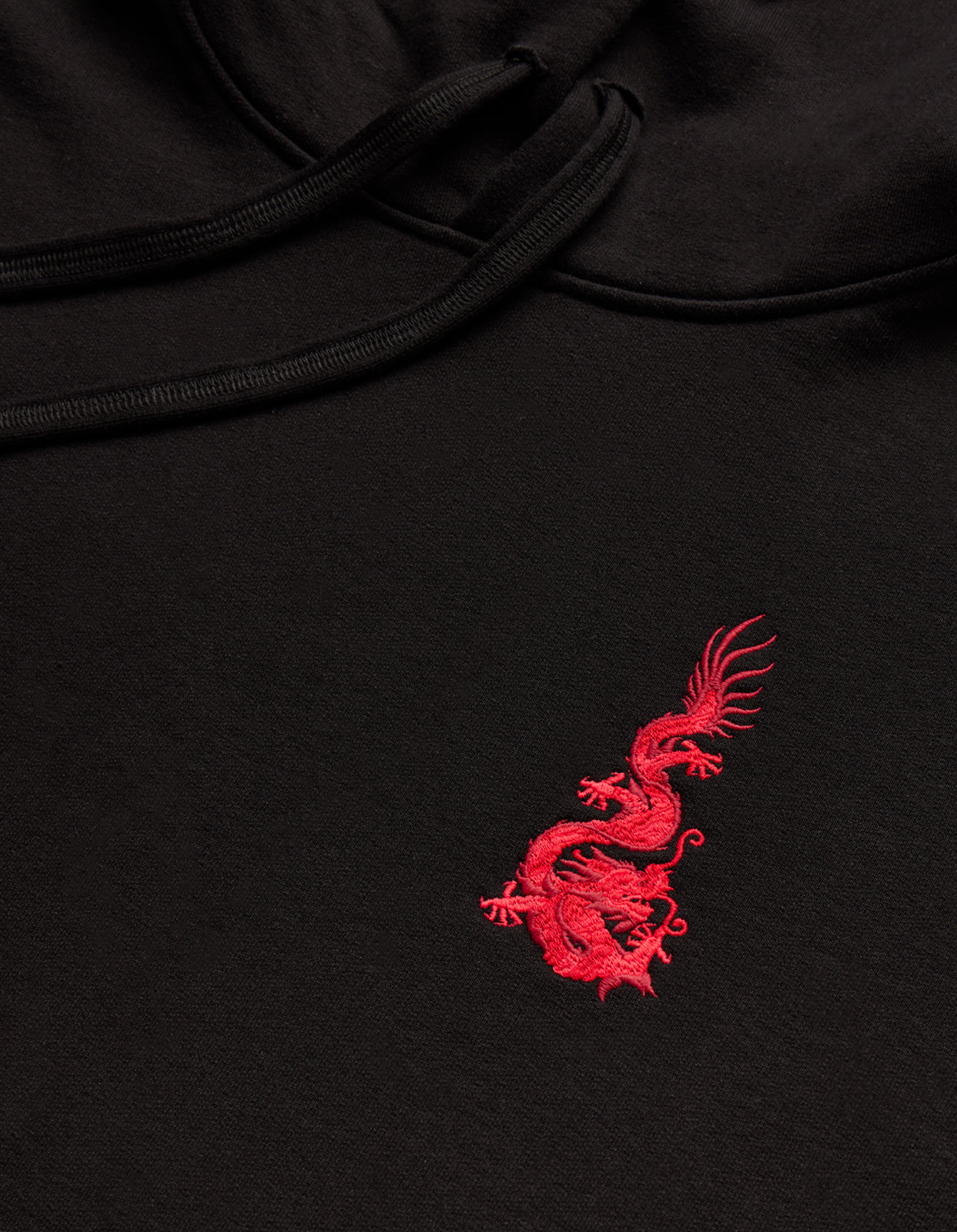1268 Original Dragon Embroidered Hooded Sweat Black