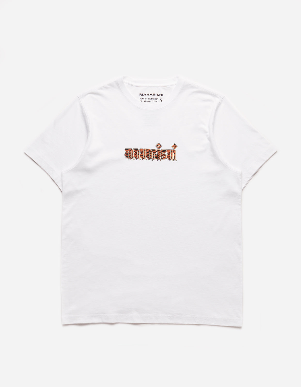 1296 Tiger Fur Calligraphy T-Shirt White