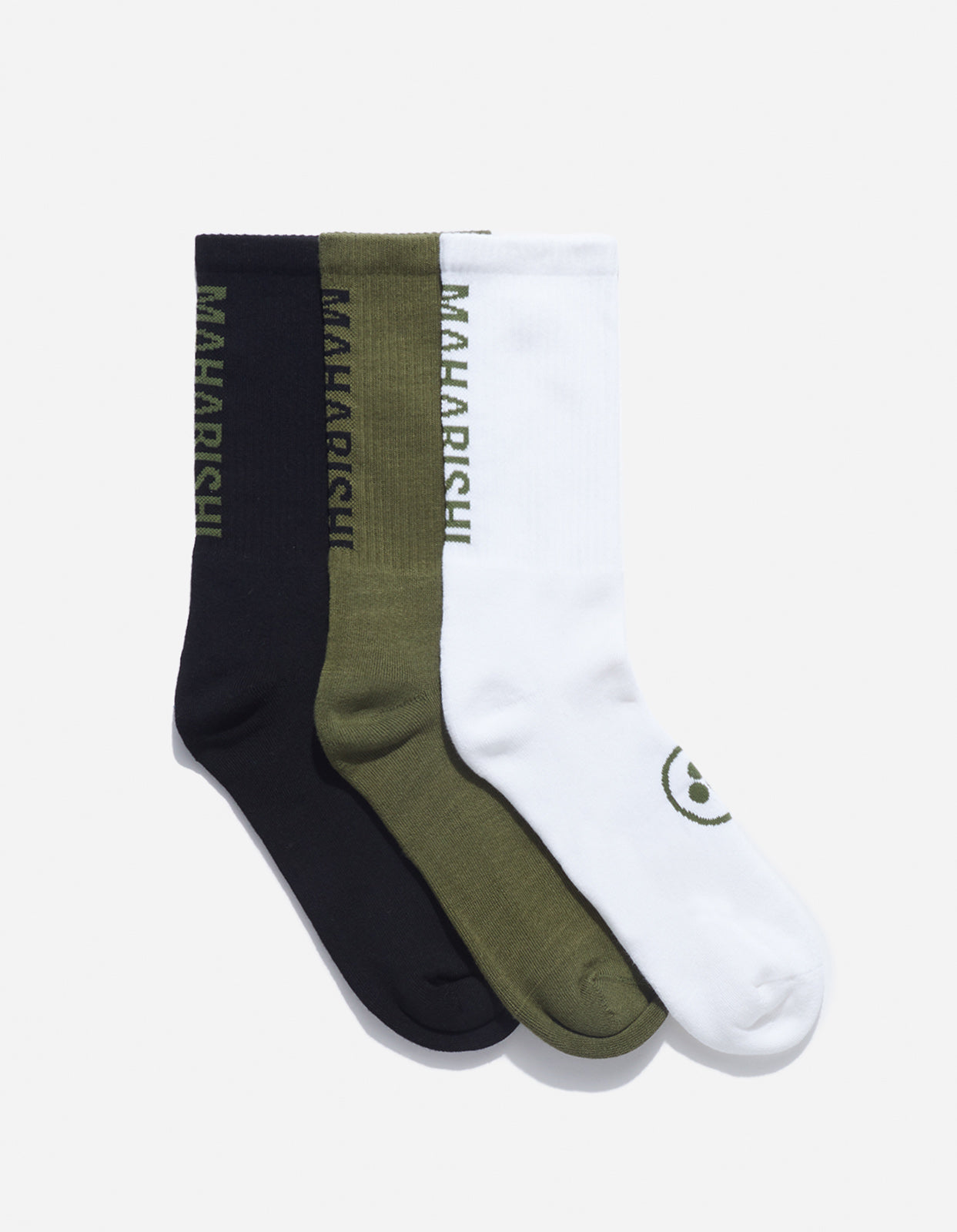 9890 MILTYPE Peace Sports Socks · 3 Pack Black/Olive/White