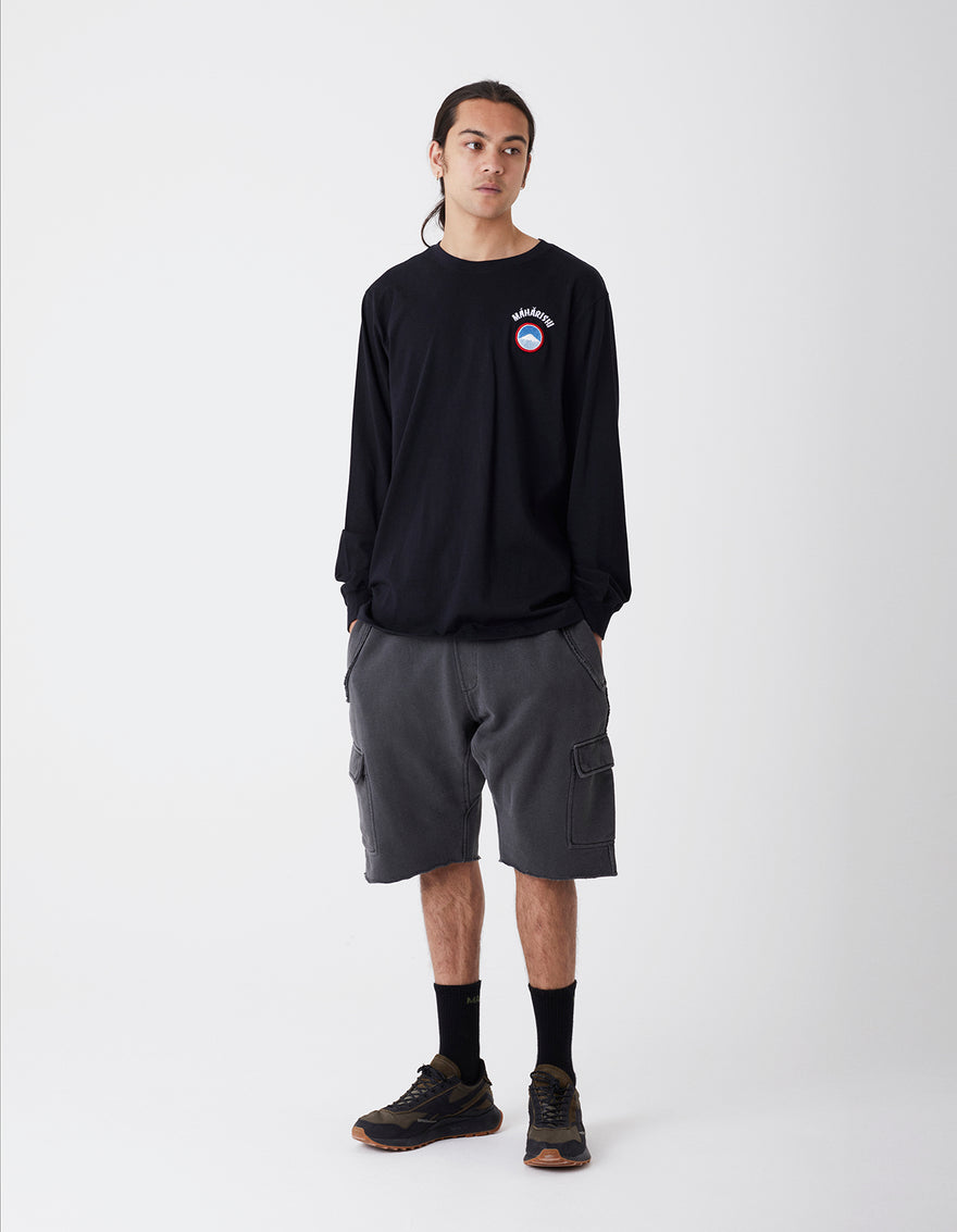 4032 Hemp Organic Cargo Sweat Shorts Black BLK-108F