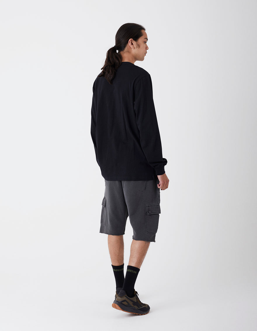 4032 Hemp Organic Cargo Sweat Shorts Black BLK-108F
