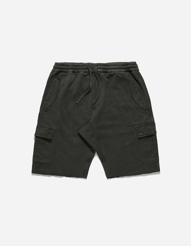 4032 Hemp Organic Cargo Sweat Shorts Black BLK-108F
