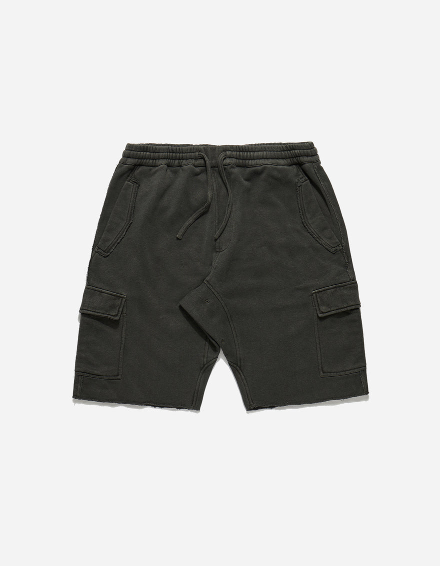 4032 Hemp Organic Cargo Sweat Shorts Black BLK-108F