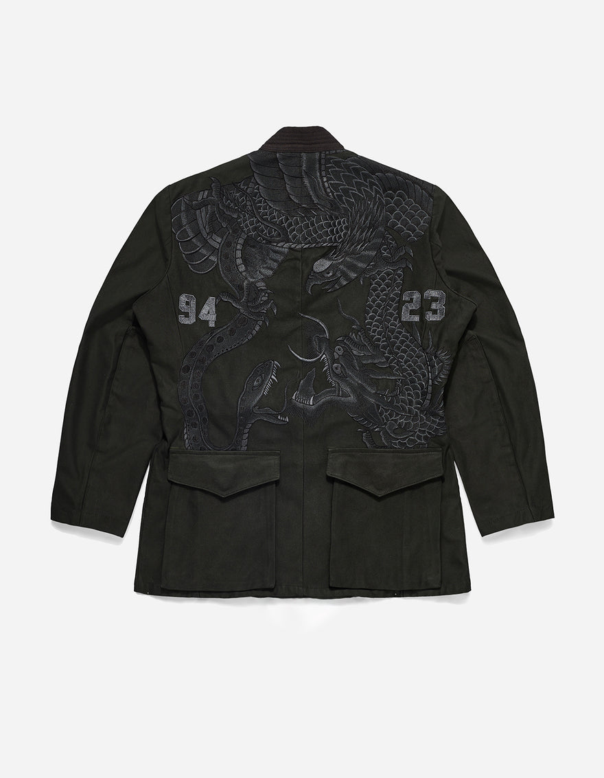 4096 Upcycled M59 Field Kimono Black O/D