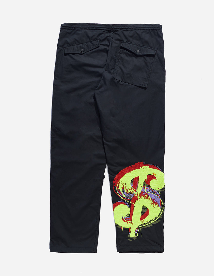 4150 Maha Warhol Embroidered Dollar Snopants® Straight Fit Black