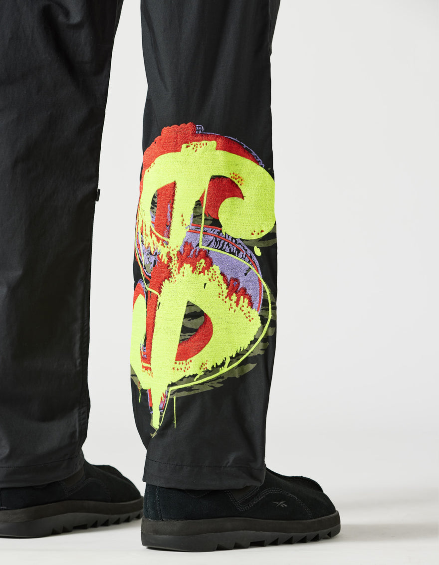 4150 Maha Warhol Embroidered Dollar Snopants® Straight Fit Black