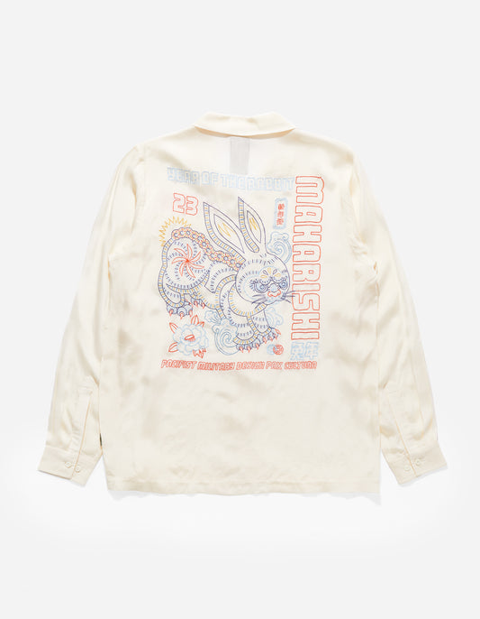 4209 Year of the Rabbit Embroidered Shirt Ecru