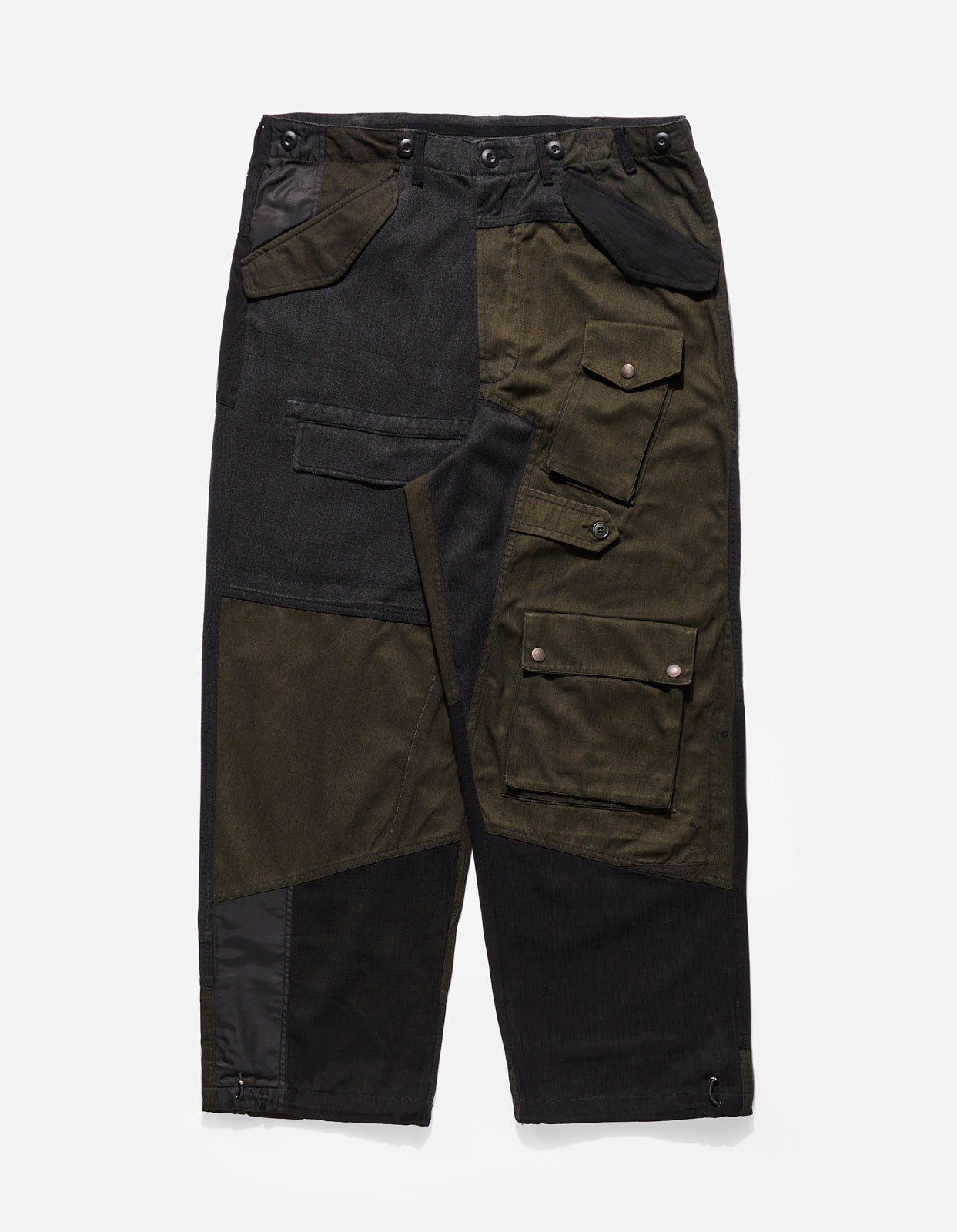 4277 Upcycled M65 Loose Cargo Pants Black O/D