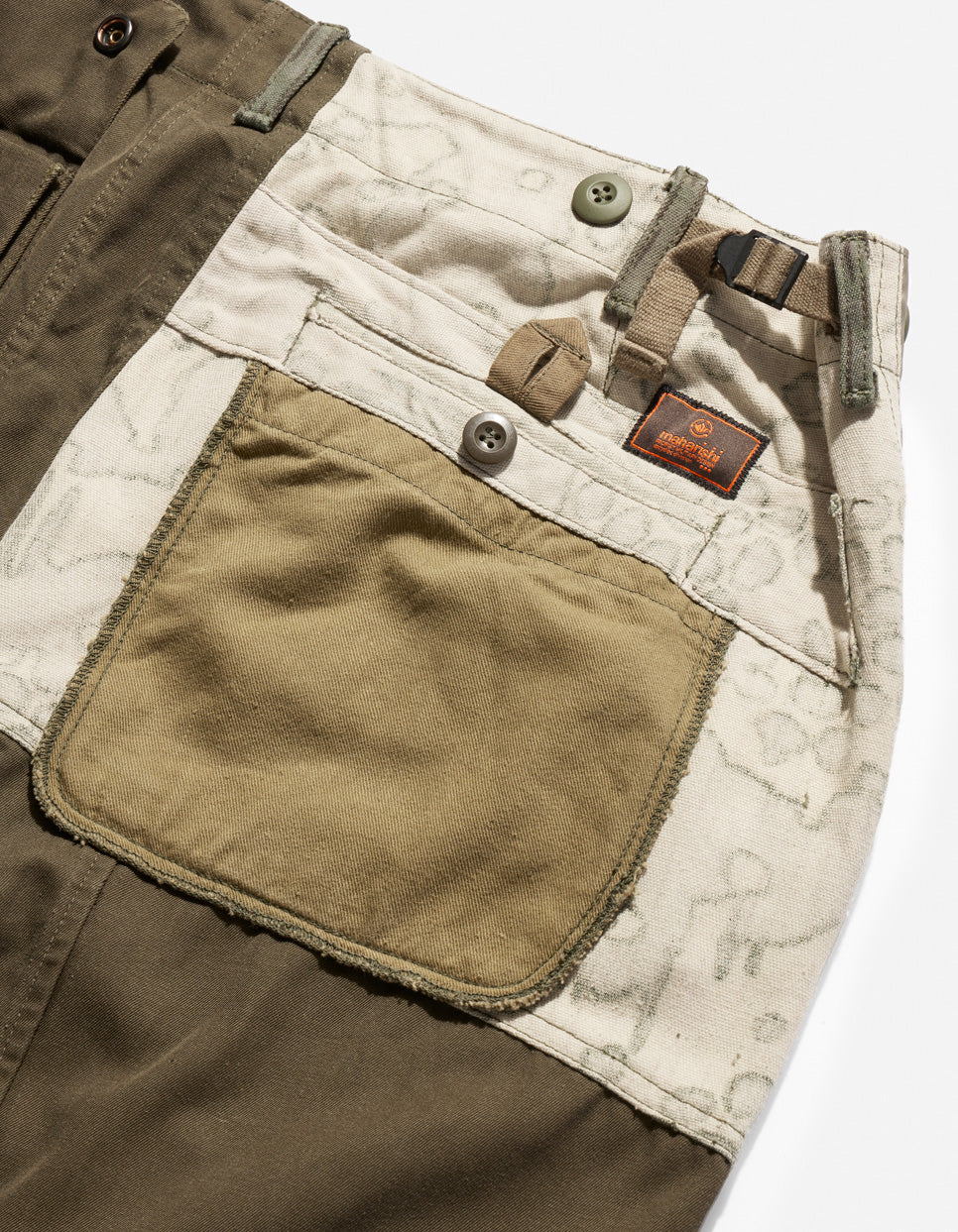 4277 Upcycled M65 Loose Cargo Pants Olive