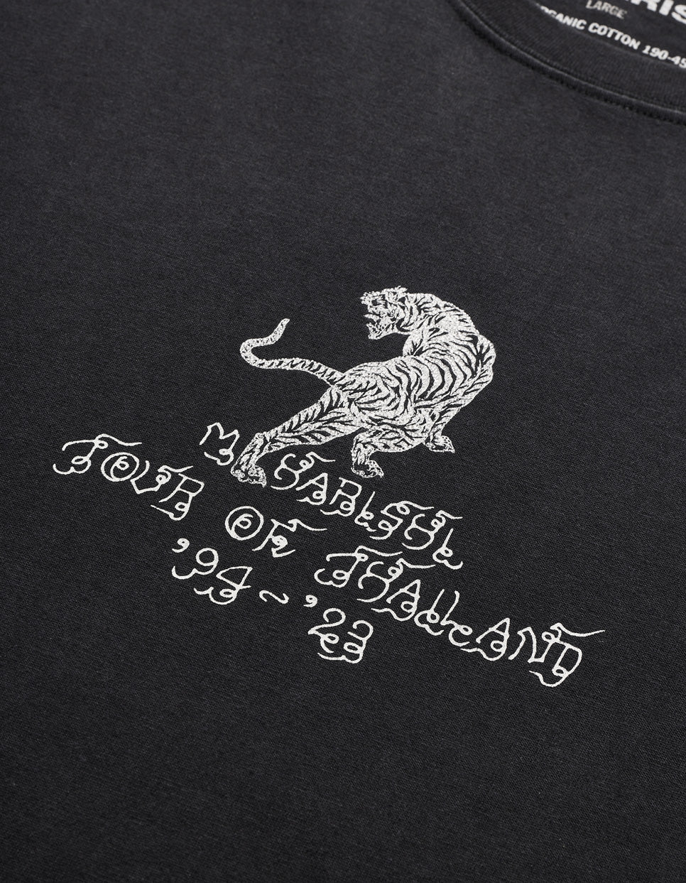 4284 Sak Yant Tiger Embroidered L/S T-Shirt Black