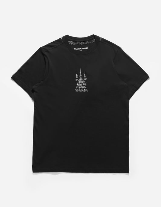 4285 Sak Yant Embroidered Organic T-Shirt Black