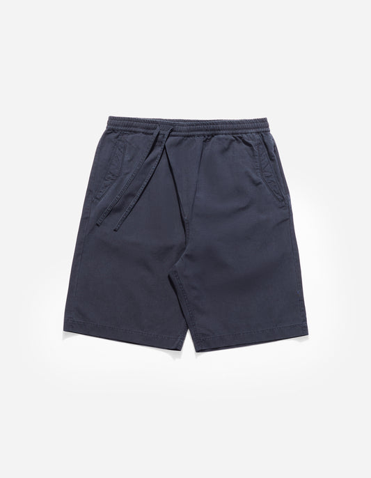 4299 Maha Loose Asym Track Shorts Navy