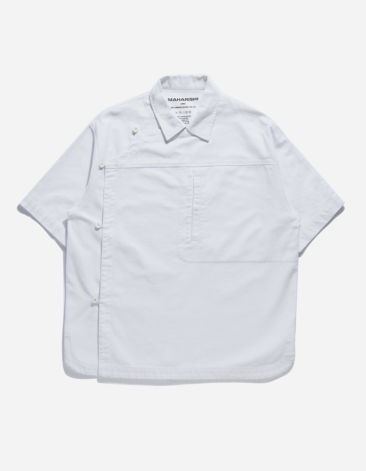 4512 Asym Monk Shirt White