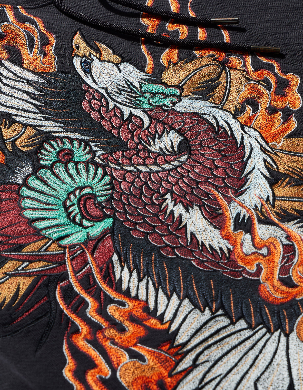 Maharishi | Fire Phoenix Hooded Sweat Black