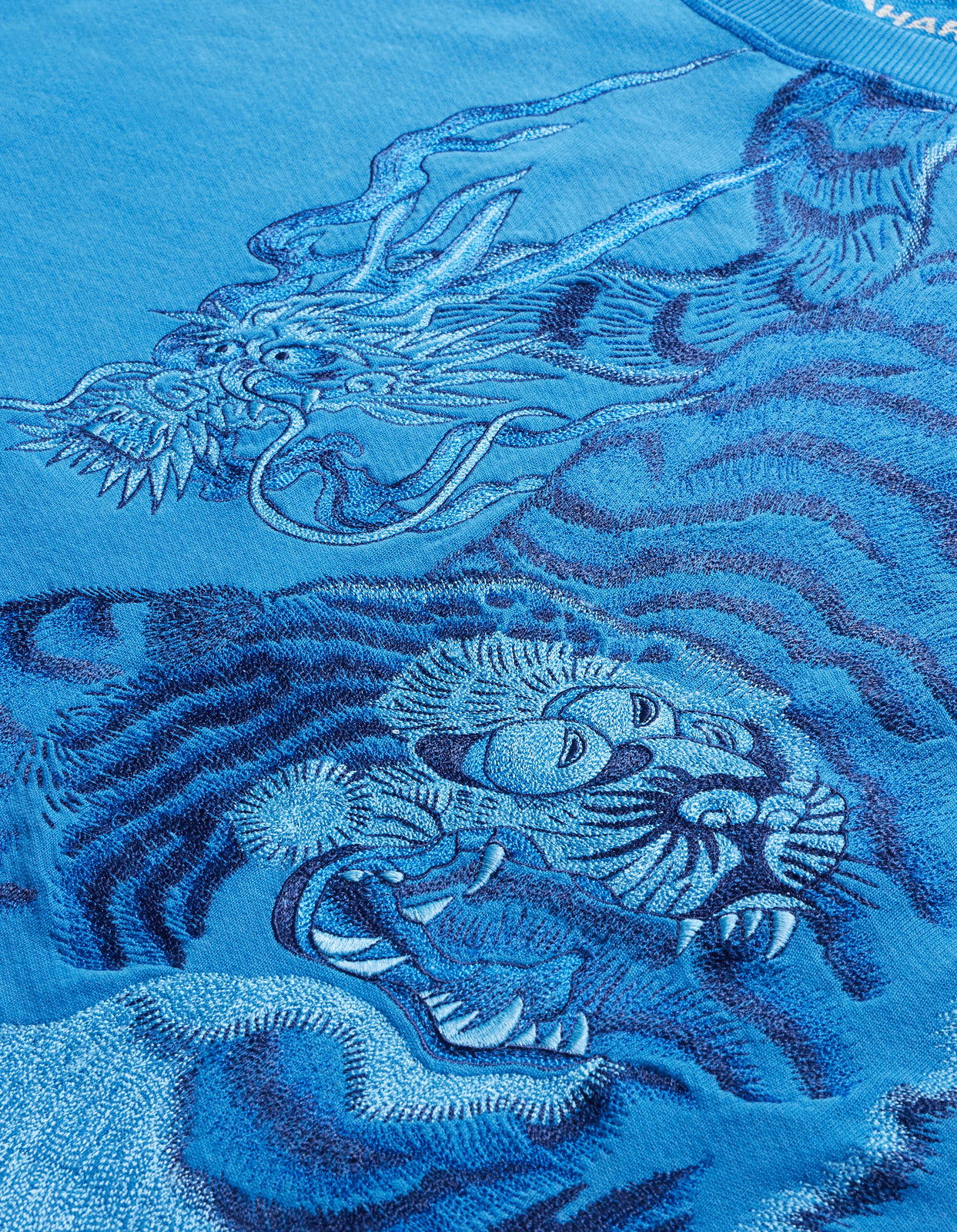 4545 Nekomata Embroidered Crew Sweat Workwear Blue
