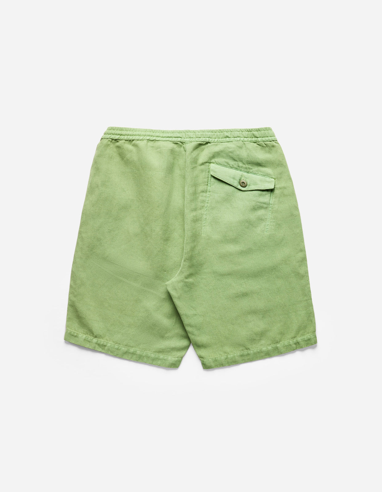 5007 Hemp Asym Loose Track Shorts Bamboo Green