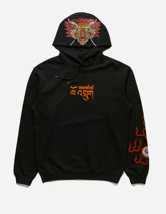 5016 Abundance Dragon Hooded Sweat Black