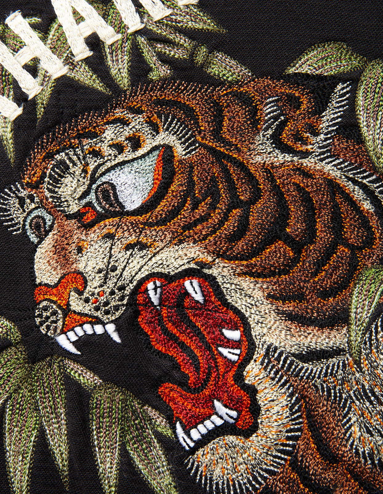 5101 Maha Tiger Embroidered Crew Black