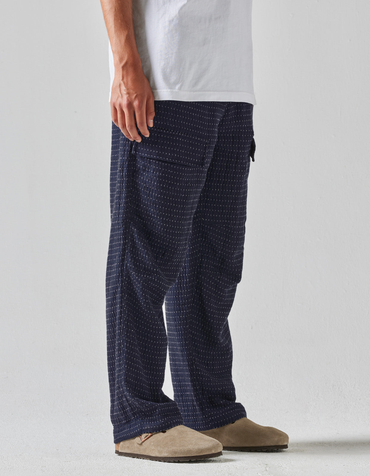 5115 Noragi Cargo Loose Track Pants Indigo