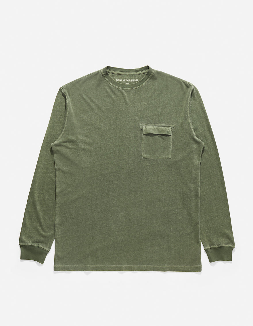 8010 Hemp Organic L/S Pocket T-Shirt Olive OG-107F
