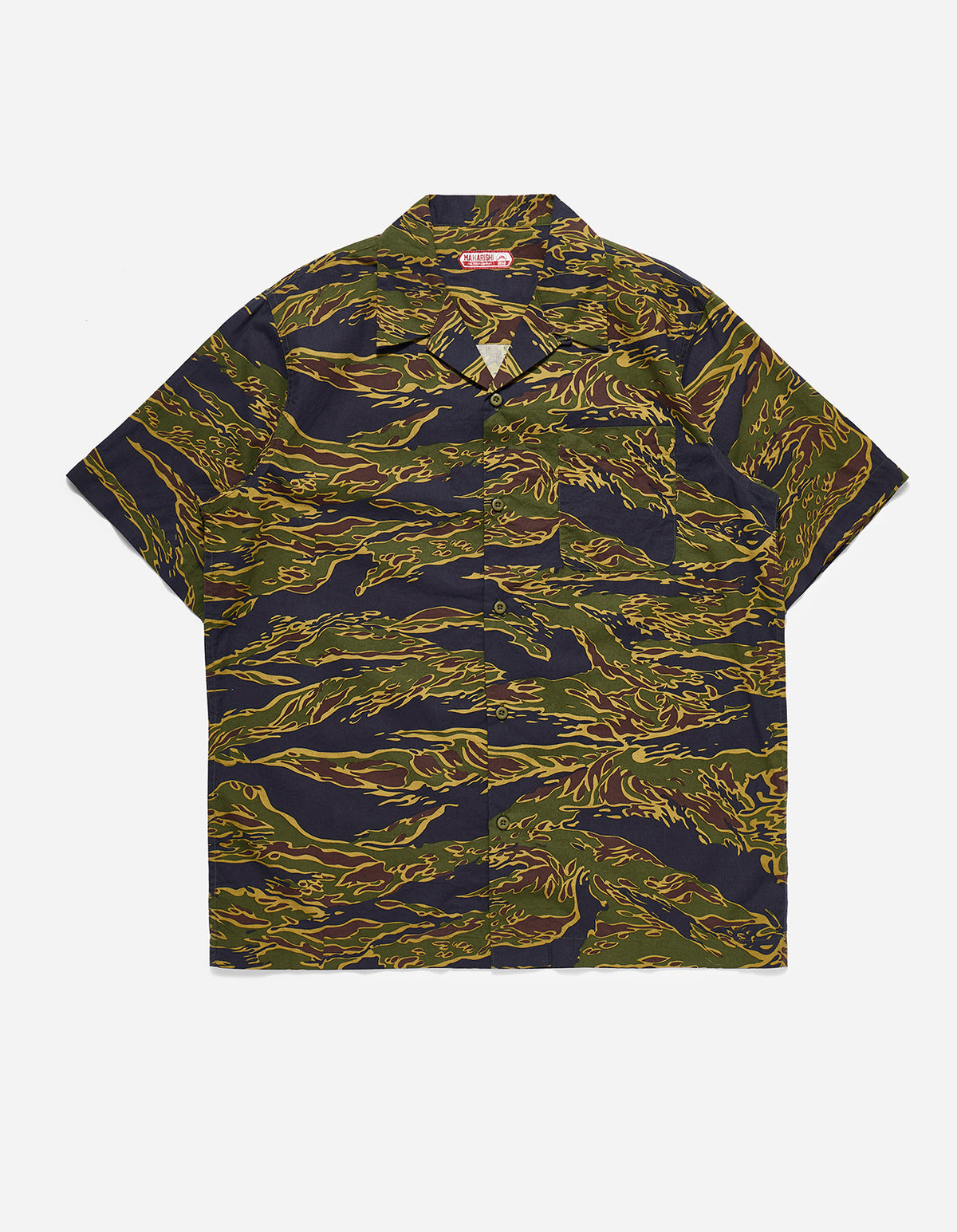 8171 Camo Camp Collar Shirt Mint Gold Tigerstripe