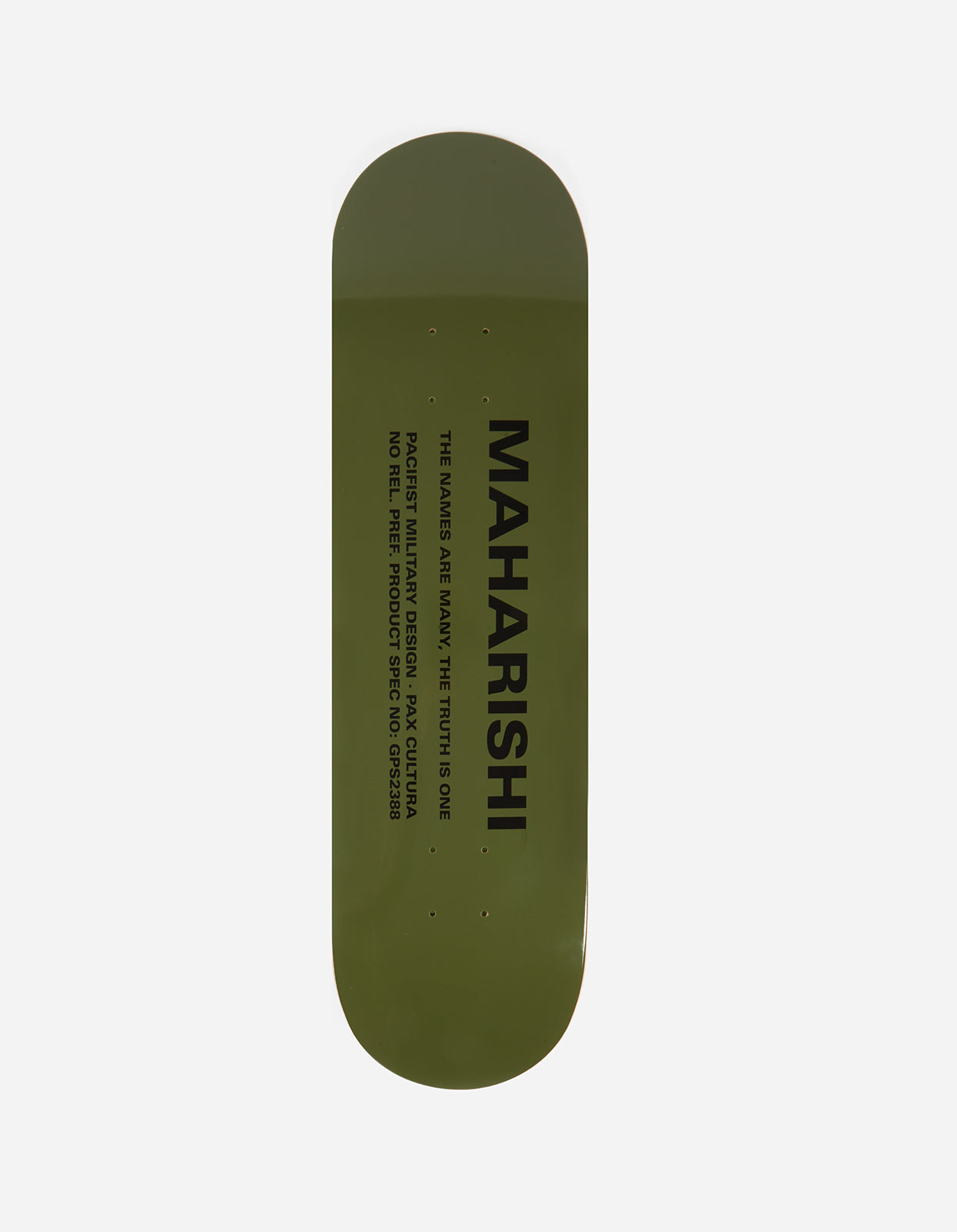 9498 MILTYPE Skate Deck · 100% USA Hard Rock Maple Olive OG-107F
