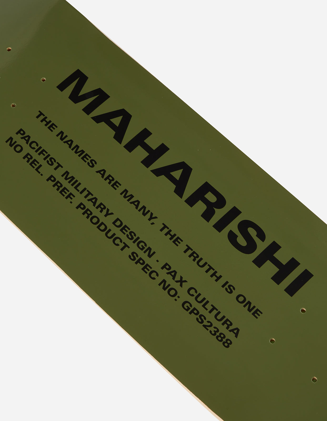 9498 MILTYPE Skate Deck · 100% USA Hard Rock Maple Olive OG-107F
